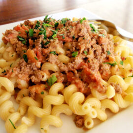 Pasta with Creamy Meat Sauce