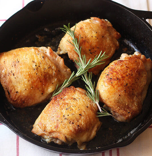 Pan Fried Chicken Thighs from Handle the Heat