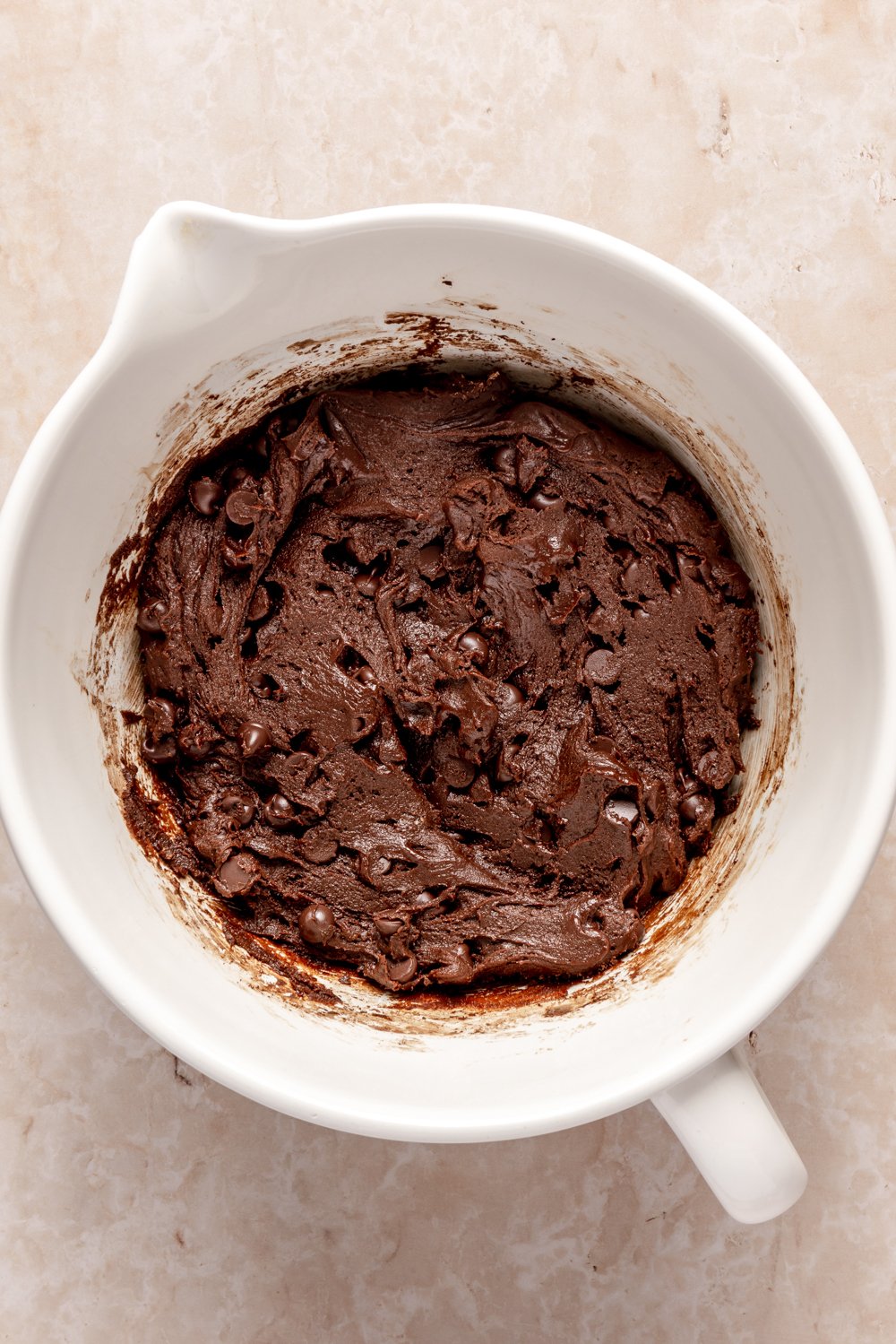 bowl of double chocolate cookie dough