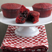 Chocolate-Stuffed Red Velvet Cupcakes