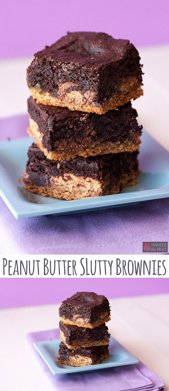 Peanut Butter Slutty Brownies - PB cookie, PB cups, and brownie! To die for!