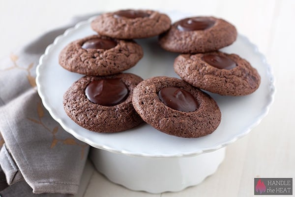 Double Dark Chocolate Thumbprint Cookies
