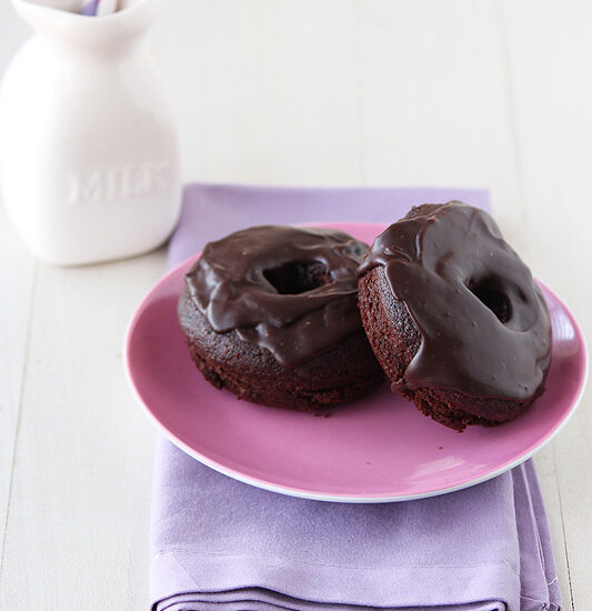 Baked Chocolate Fudge Donuts