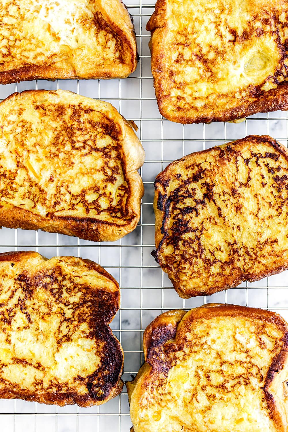 French toast on a cooling rack so it doesn't get soggy