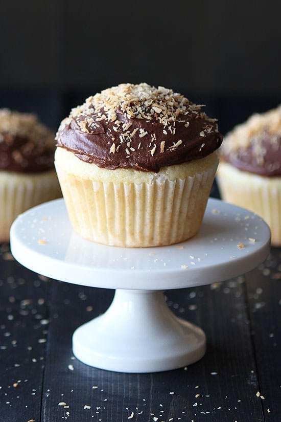 Almond Cupcakes with Chocolate Coconut Buttercream - surprisingly GOOD.