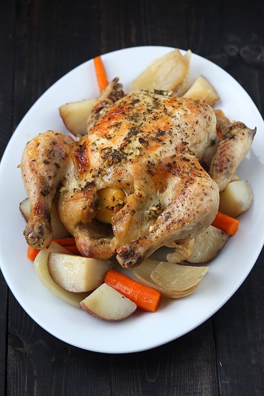 Lemon, Rosemary, and Garlic Slow Cooker Chicken - Handle the Heat