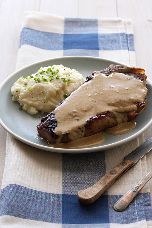 Pan Seared Strip Steak with Mustard Cream Sauce from Handle the Heat