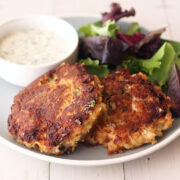 Crab Cakes with Lemon Herb Sauce from HandletheHeat.com