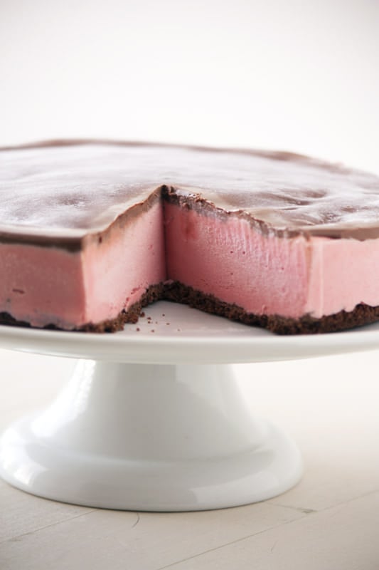 Chocolate Covered Strawberry Ice Cream Pie from HandletheHeat.com