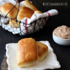 Texas Roadhouse Bread Rolls with Cinnamon Butter from Handletheheat.com
