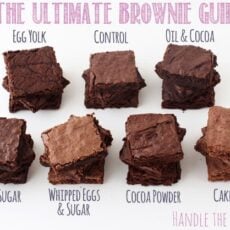 The Ultimate Brownie Guide - what makes brownies chewy, fudgy, or cakey!