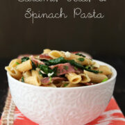 Salami, Feta, and Spinach Pasta from @handleheat - so simple, easy, and satisfying!