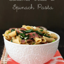 Salami, Feta, and Spinach Pasta