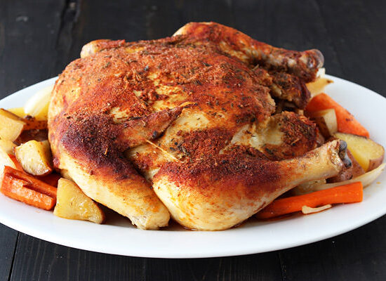 Savory Slow Cooker Roast Chicken plus a VIDEO from @handleheat - this is the perfect weeknight meal recipe!