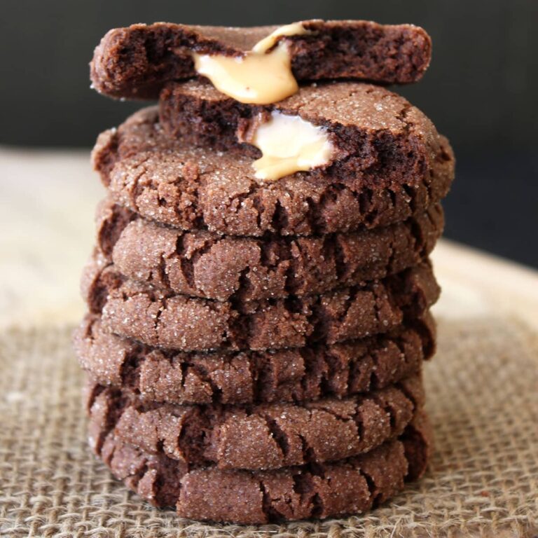 Caramel Stuffed Chocolate Snickerdoodle