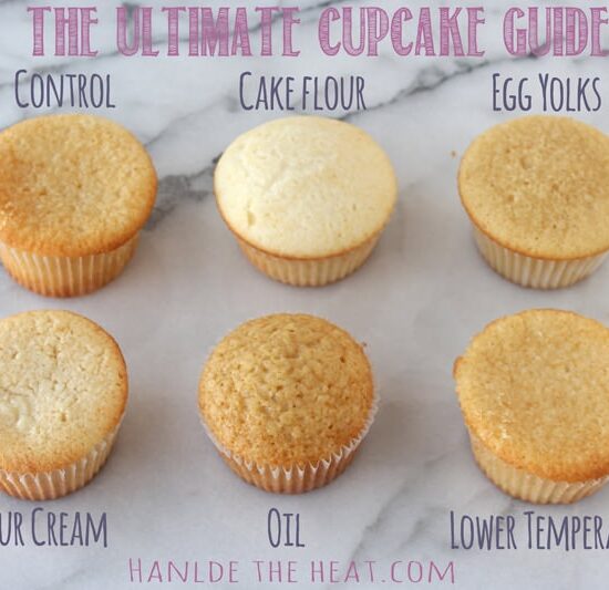 The Ultimate Cupcake Guide shows how different ingredients and techniques make cupcakes light, greasy, fluffy, dense, crumbly, or moist! from handletheheat.com
