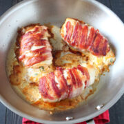 Spicy Bacon Wrapped Cheesed Stuffed Chicken from Handletheheat.com
