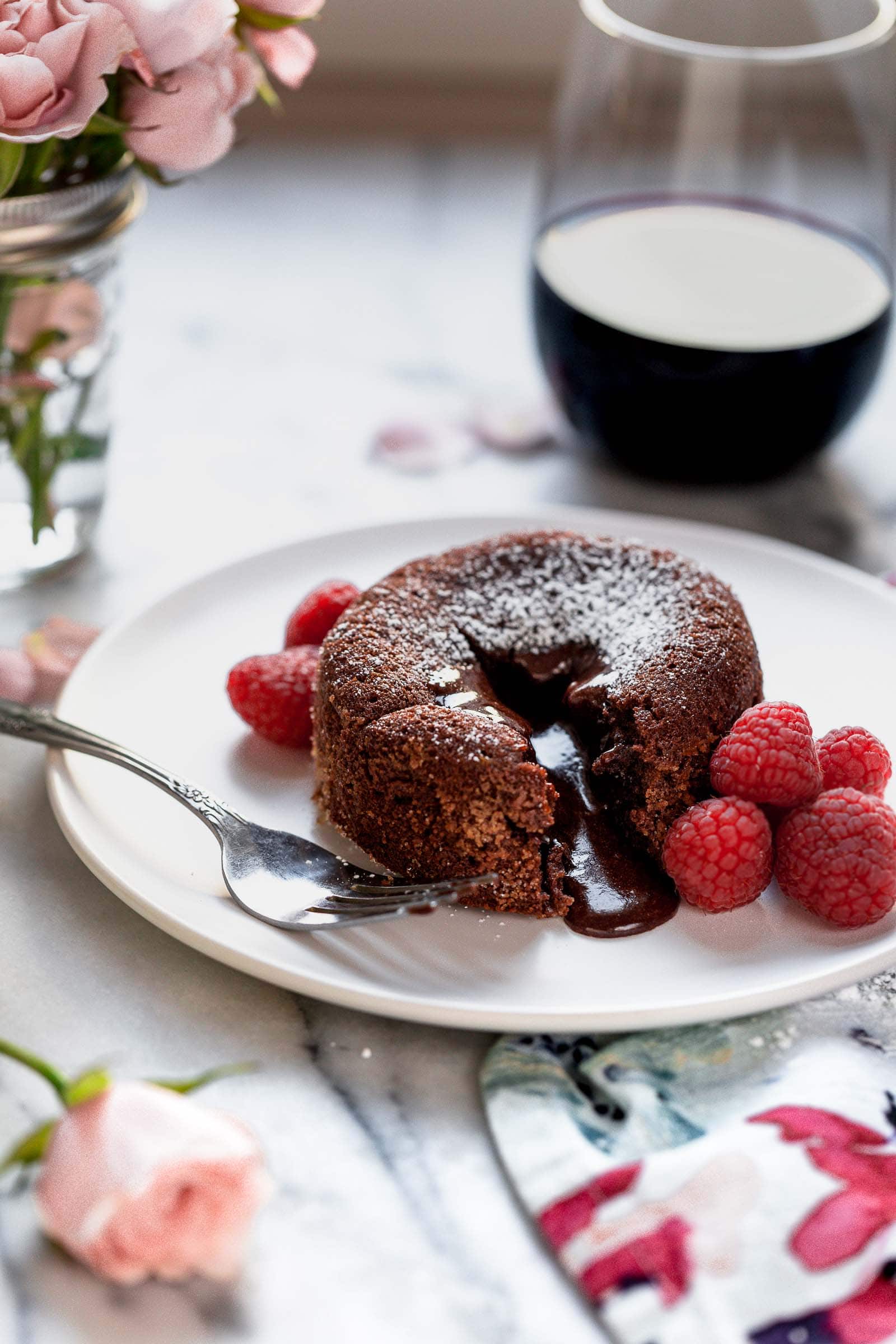 Molten Chocolate Lava Cakes with gooey chocolate centers are perfect for Valentine's Day and can be made ahead of time!