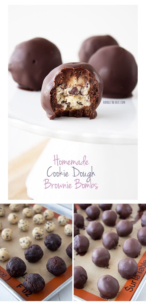 Homemade Cookie Dough Brownie Bomb