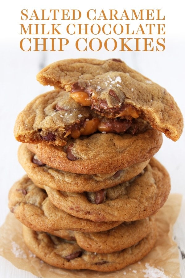 Salted Caramel Milk Chocolate Chip Cookies - Handle the Heat