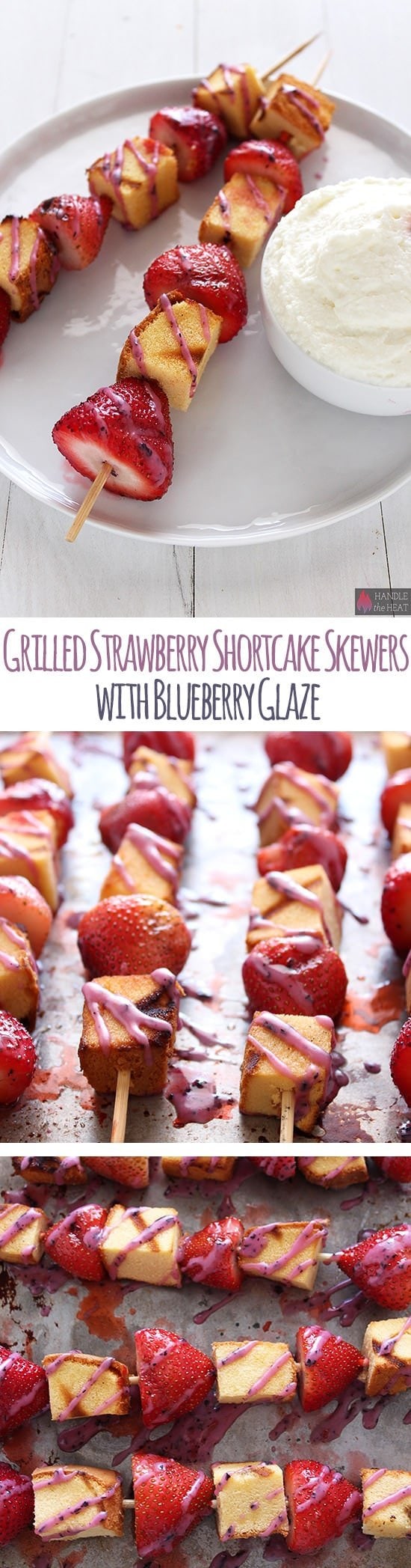 Grilled Strawberry Shortcake Skewers with Blueberry Glaze made with Mazola Corn Oil arethe perfect Fourth of July Recipe! #partner