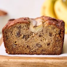 interior texture of easy homemade moist butter pecan banana bread