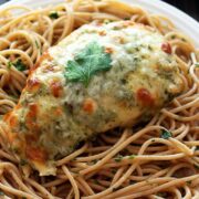 Baked Chicken Pesto Parmesan - 25 minutes and 4 ingredients!