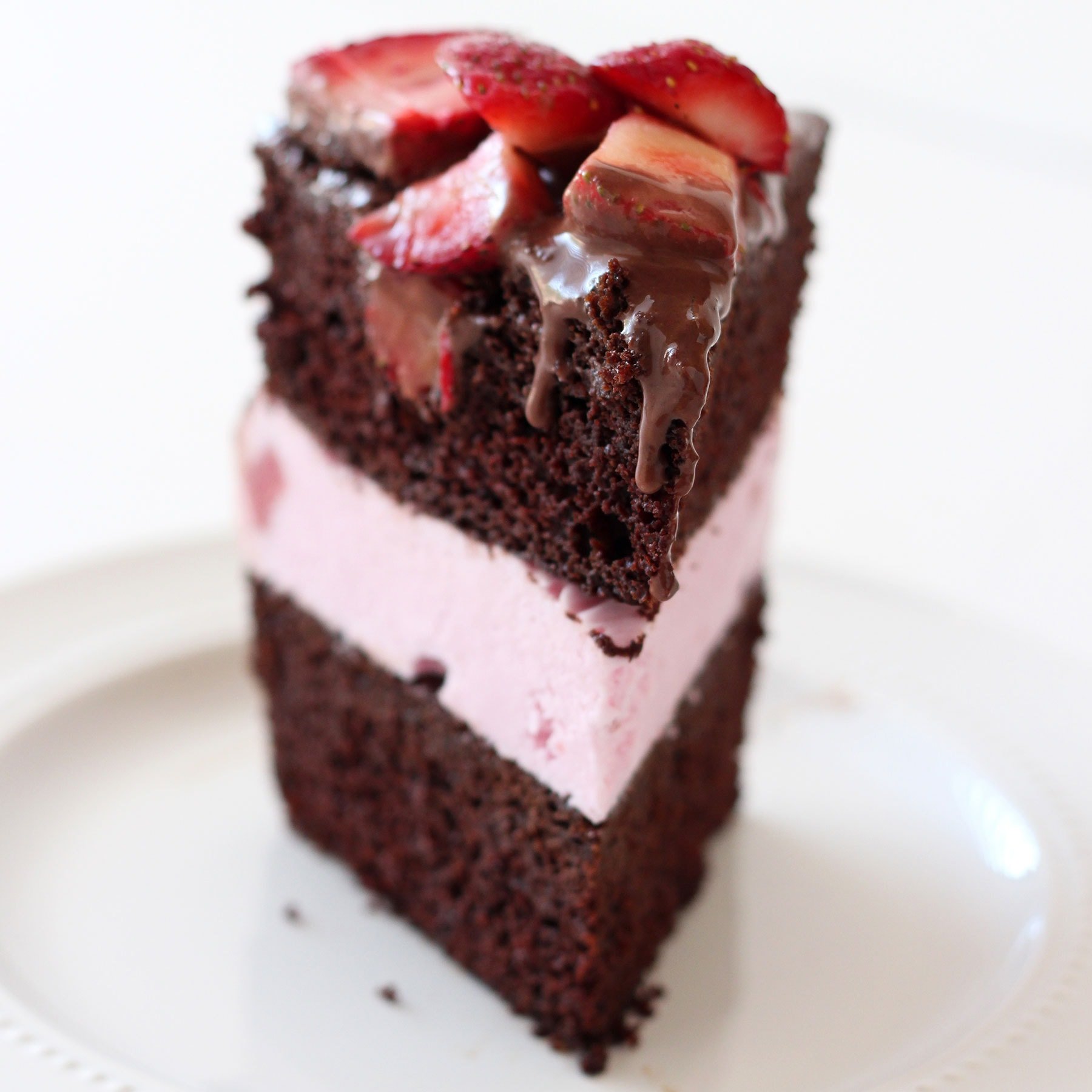 Chocolate Covered Strawberry Ice Cream Cake