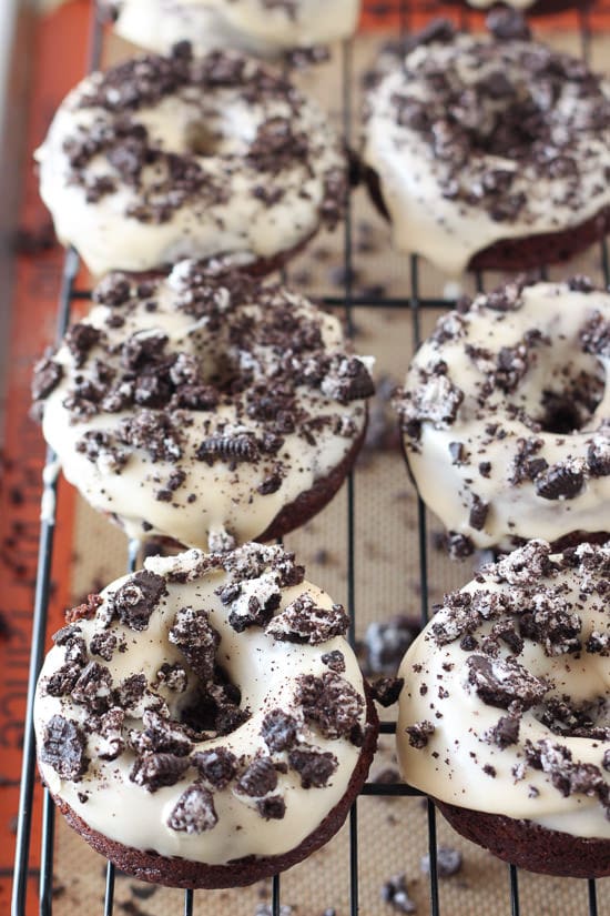 Cookies and Cream Chocolate Doughnuts - we loved these baked doughnuts!