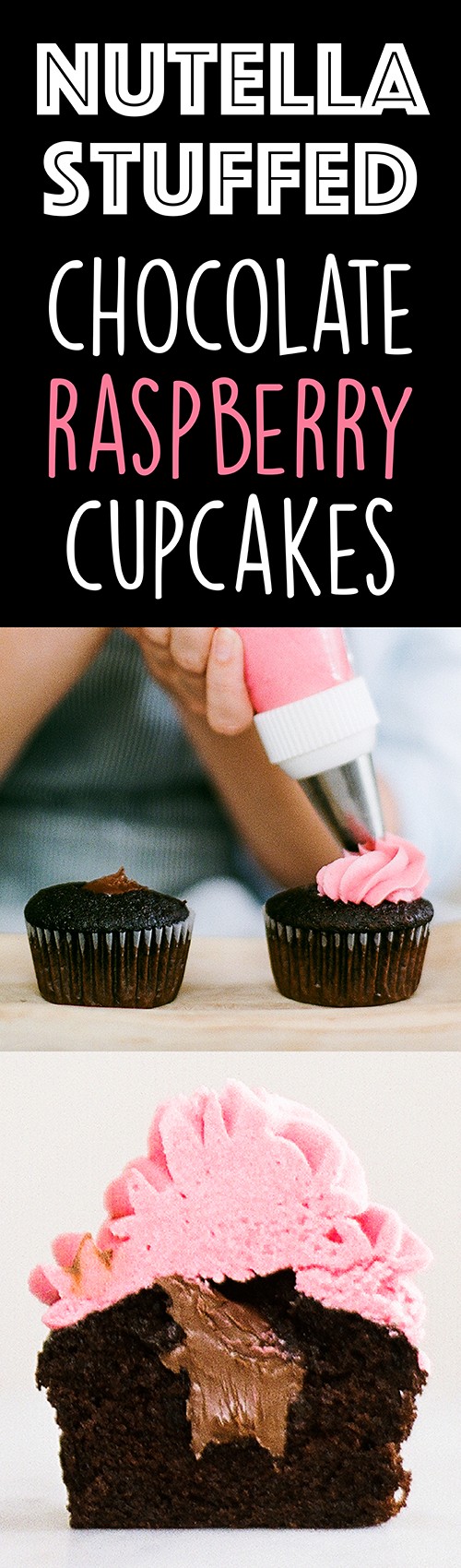 This cupcake recipe is PERFECT for Valentine's Day, Mother's Day, or any occasion! Everyone LOVES the surprise Nutella filling.