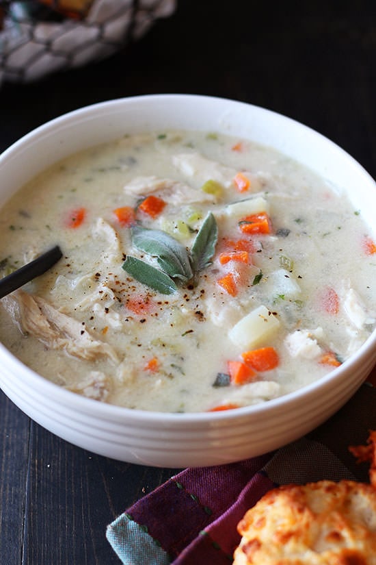 Perfect way to use leftover Thanksgiving turkey! Just 30 minutes and SO rich, creamy, and satisfying.