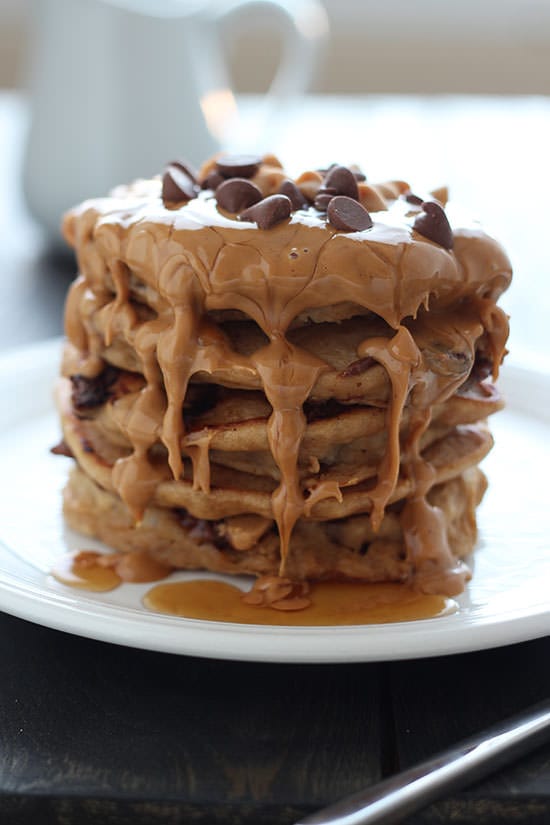 Who needs candy when you can have these almost healthy pancakes! YUM!