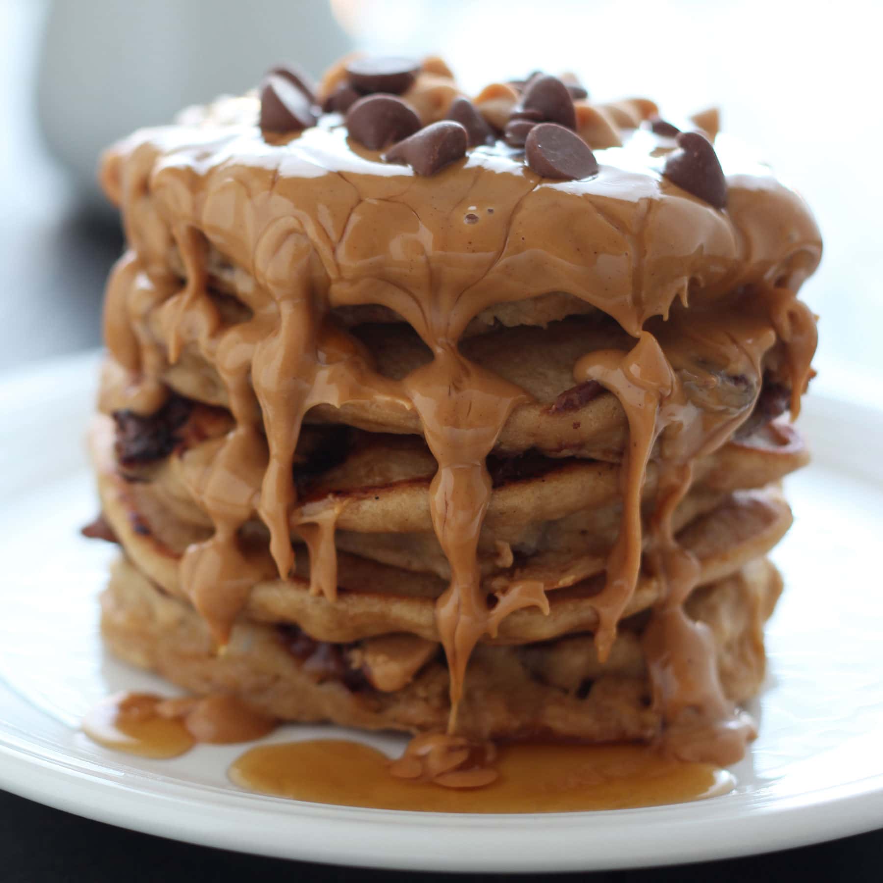Whole Wheat Peanut Butter Cup Pancakes