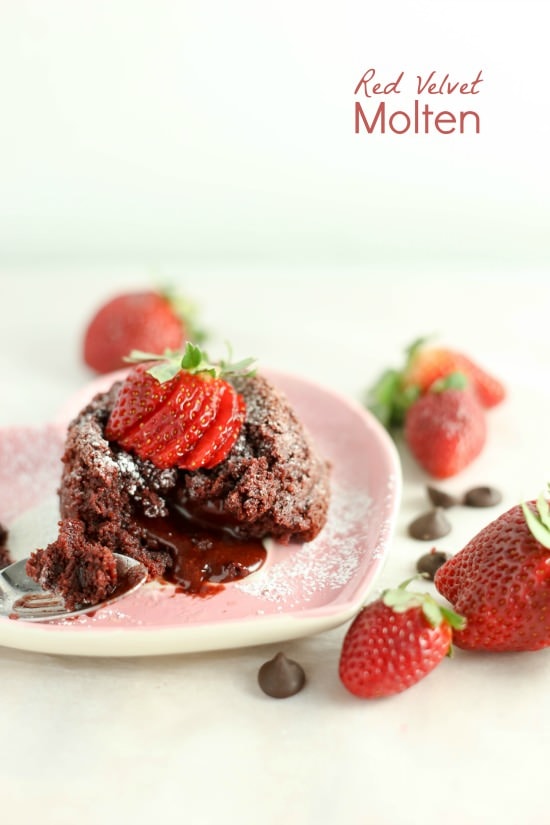 Can you say YUM?! red velvet molten lava cakes!