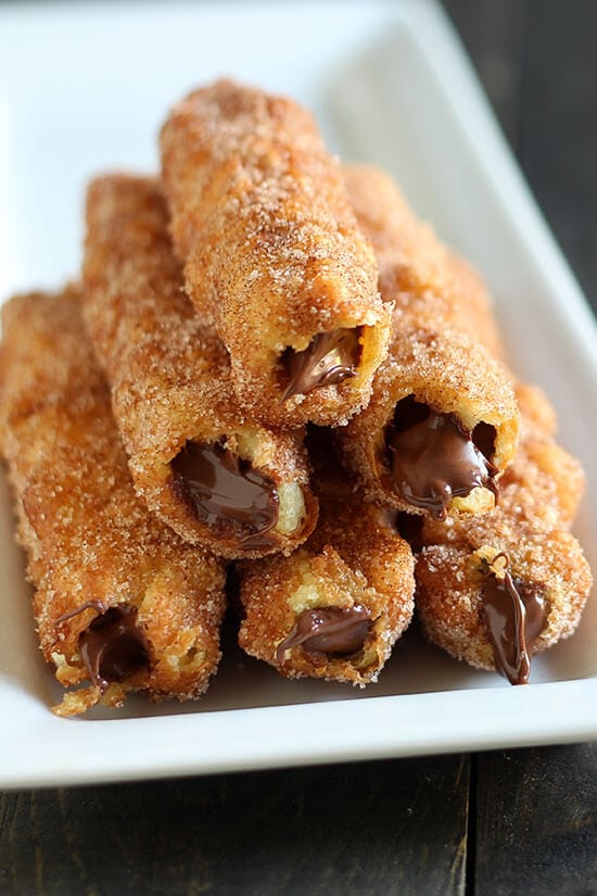 Nutella Stuffed Churros - Handle the Heat