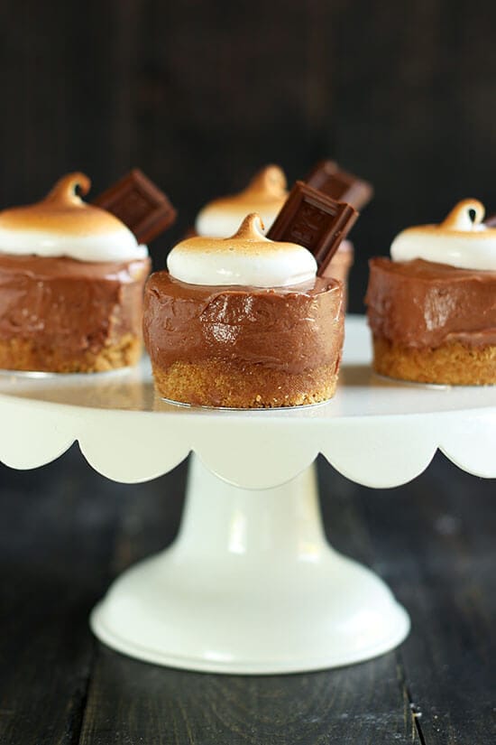 He said "Oh my god why are these so good?! No-Bake S'mores Mini Cheesecakes"
