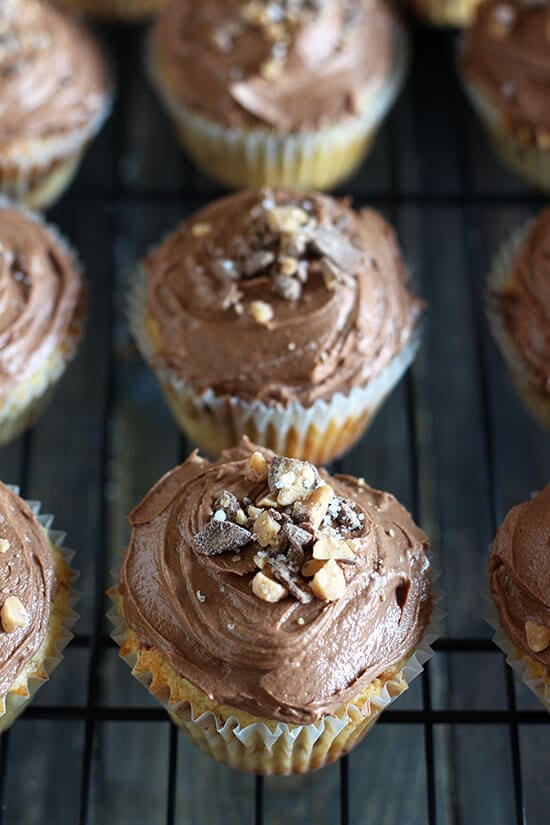 These VANISHED in 2 seconds flat! Salted Caramel Toffee Cupcakes Recipe... mega YUM.