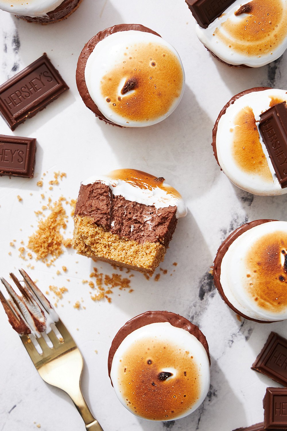 No-Bake S'mores Mini Cheesecakes