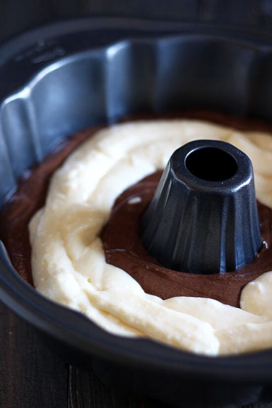 Who could beat this Cheesecake Filled Chocolate Bundt Cake with its rich yet tender chocolate cake, surprise cheesecake filling, and thick fudgy glaze? YUM.