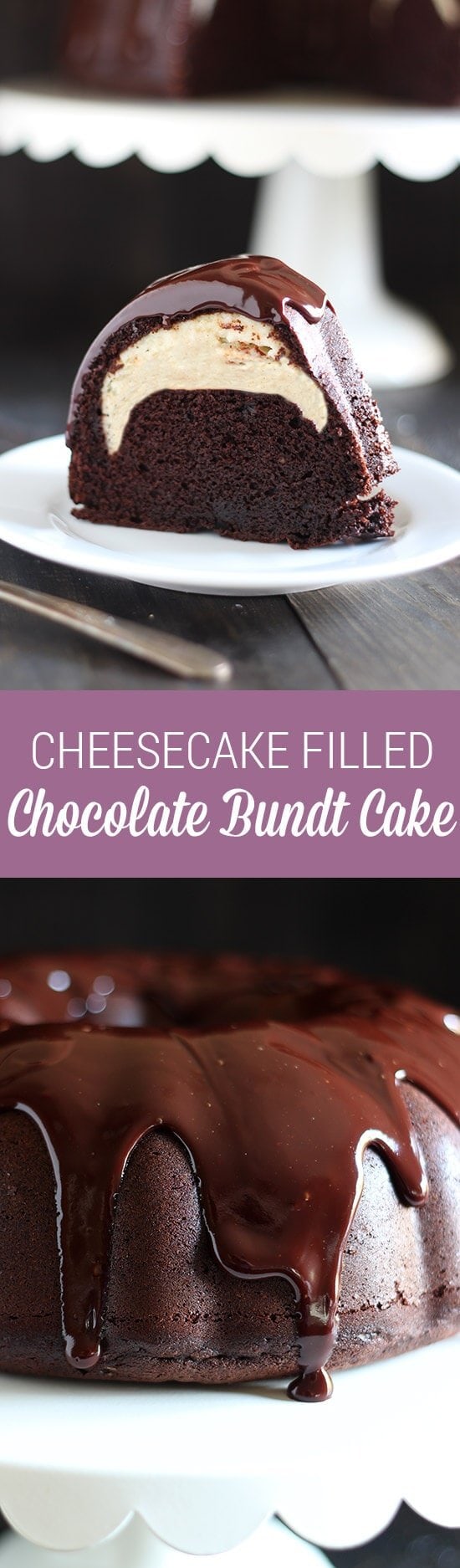 Who could beat this Cheesecake Filled Chocolate Bundt Cake with its rich yet tender chocolate cake, surprise cheesecake filling, and thick fudgy glaze? This recipe is YUM.