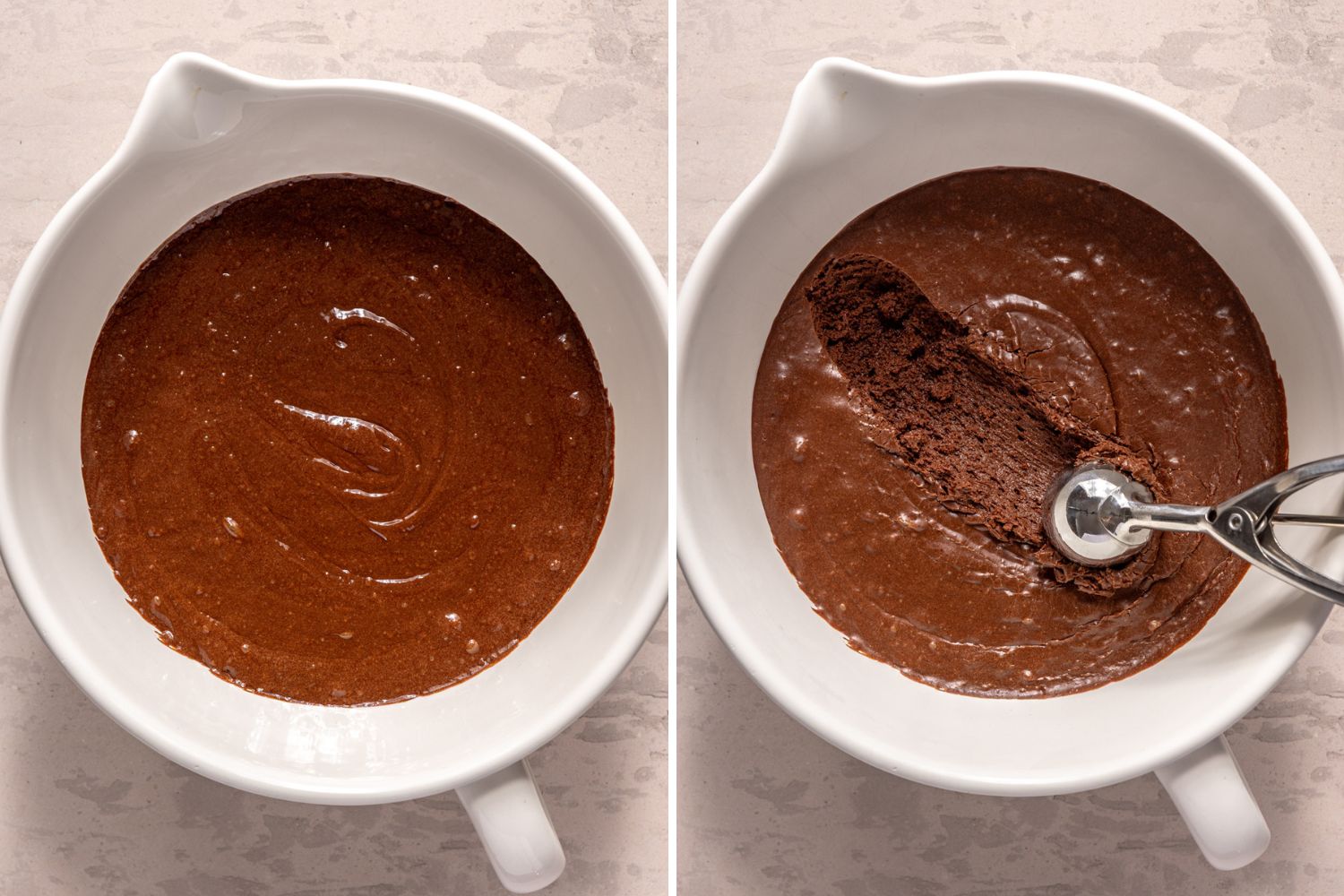 brownie cookie dough before and after chilling