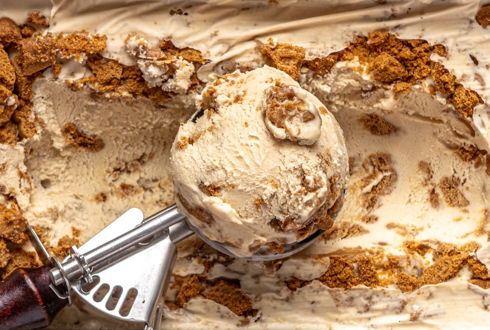 scoop of ice cream inside container