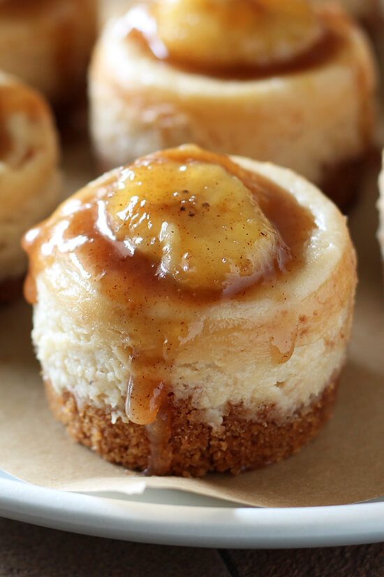 No need to visit a fancy restaurant to enjoy Bananas Foster! Mini Bananas Foster Cheesecakes have tons of caramelized banana flavor and luscious texture.