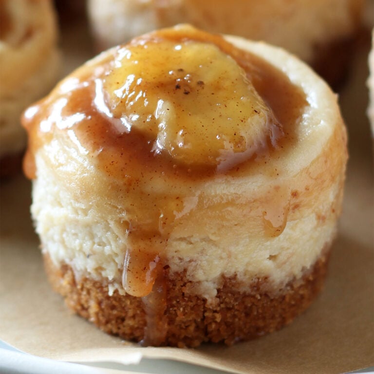 Mini Bananas Foster Cheesecakes