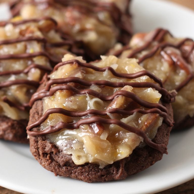 german chocolate cookies recipe on a plate