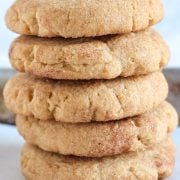 a stack of peanut butter snickerdoodle cookies.