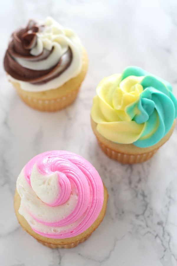  3 Ways to Make Swirled Cupcake Frosting