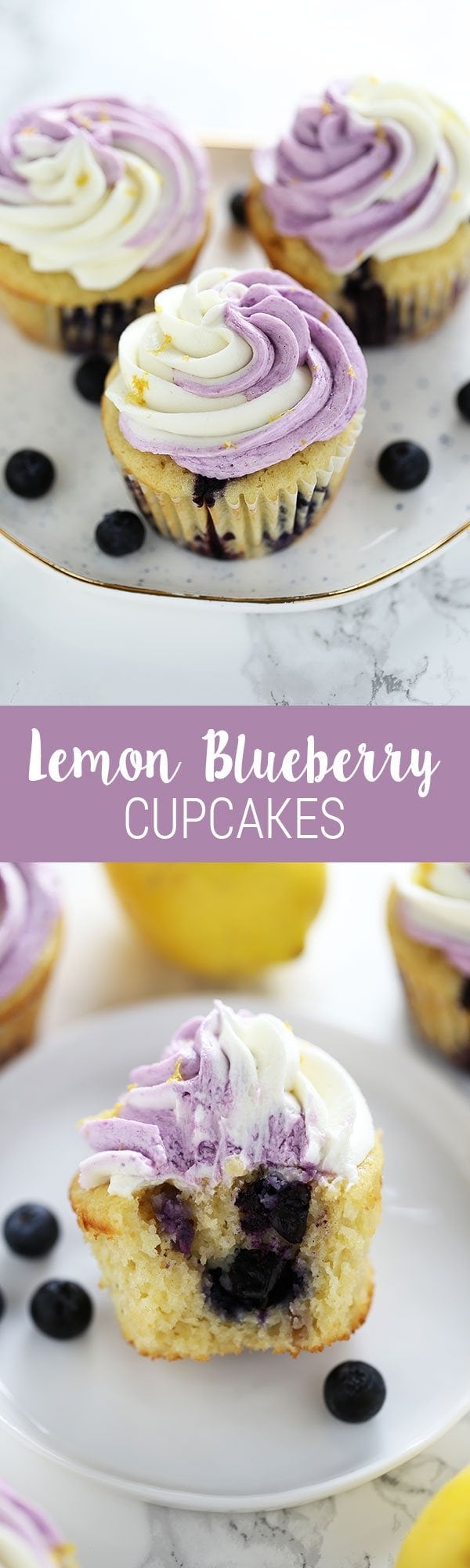 Lemon Blueberry Cupcakes are perfectly tender and moist with tons of fresh lemon and blueberry flavors, plus an easy swirled buttercream for a gourmet look that will impress everyone!
