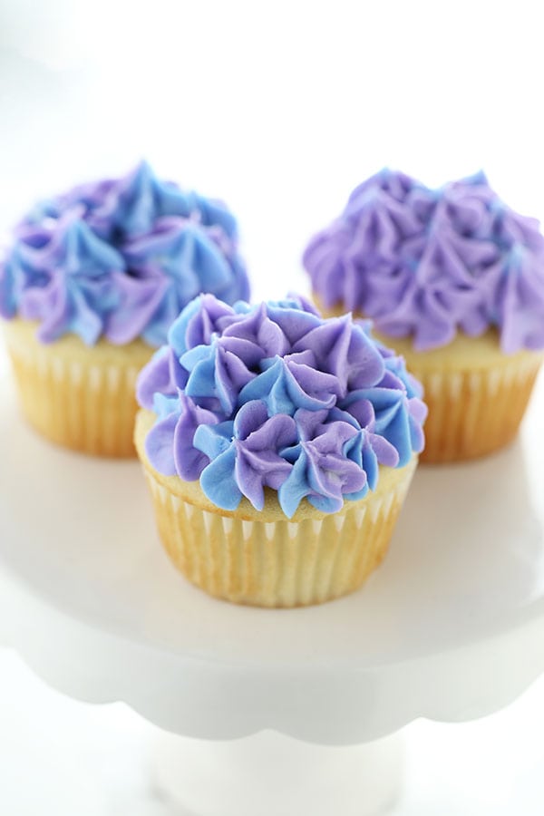 How to Make Hydrangea Cupcakes that are completely elegant and beautiful... no one needs to know just how easy it is to decorate these!