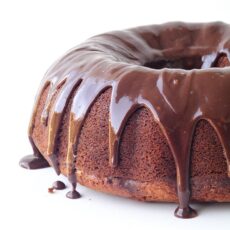 Banana Bundt Cake with Nutella Ganache